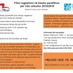 Filloi regjistrimi në klasën parafillore për vitin shkollor 2018/2019 Mosha 5-6 vjeç (numri i kufizuar)